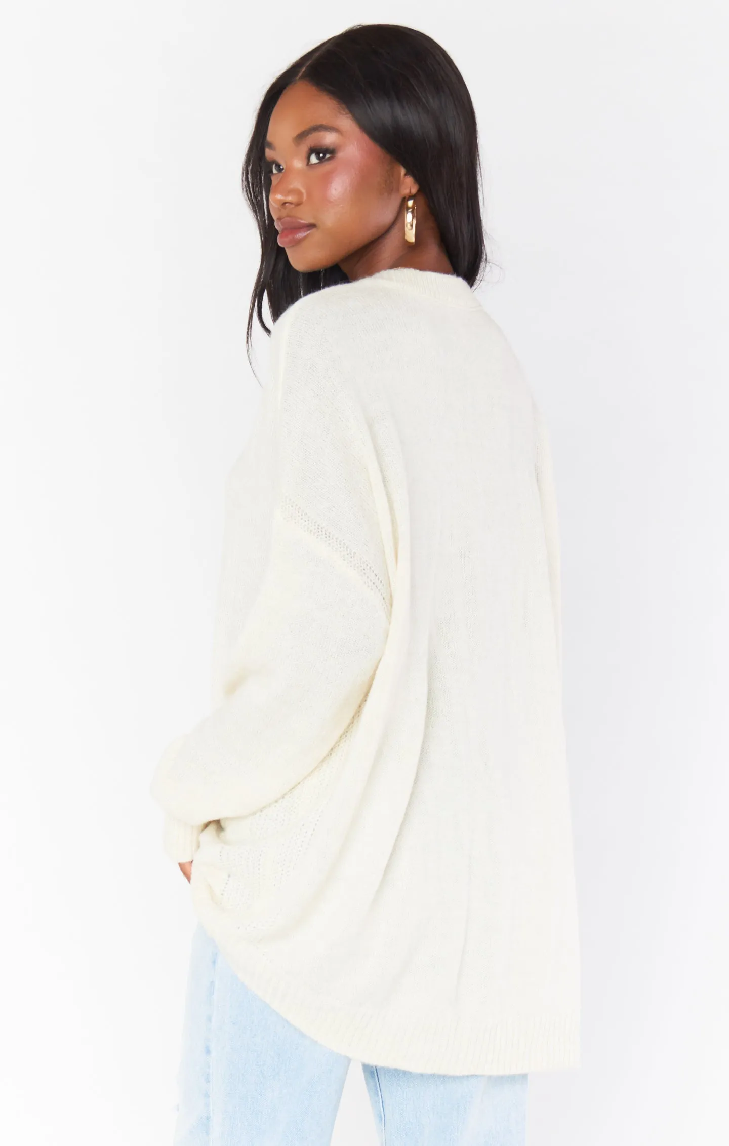 Ozzy Oversized Sweater ~ Cream Knit