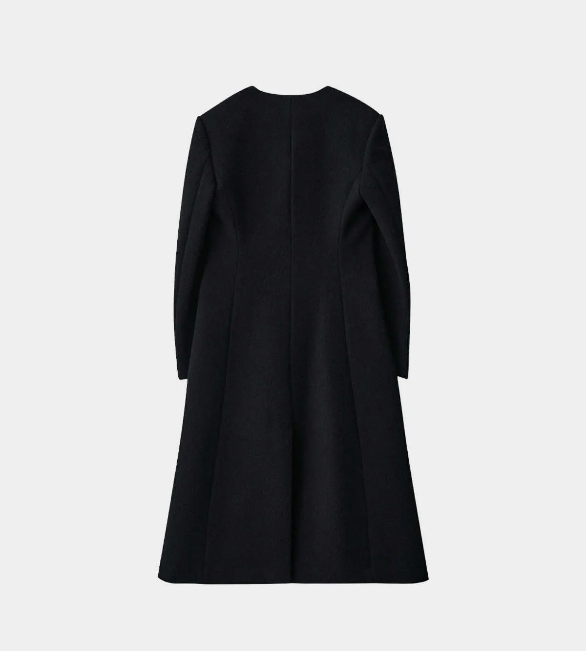 Pearl Button Evening Coat - Black