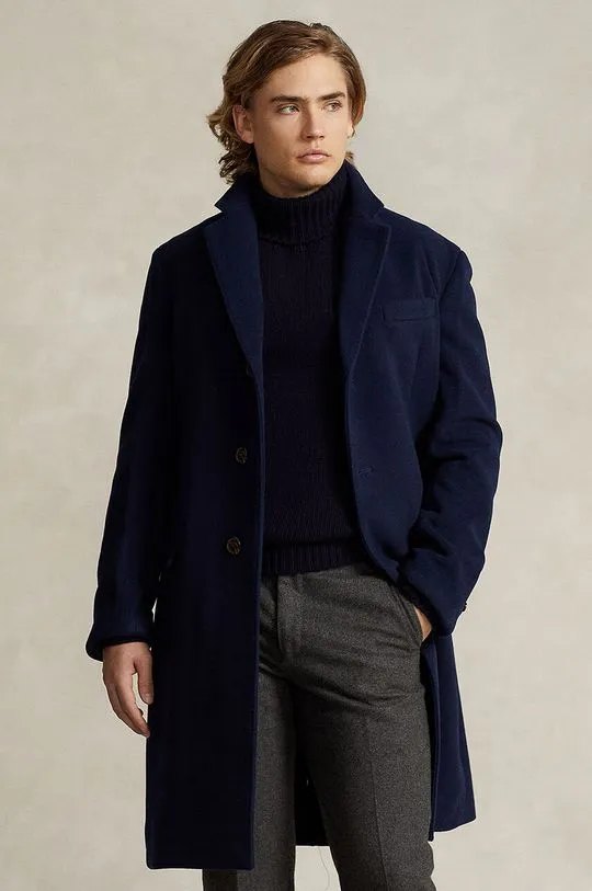 Polo Ralph Lauren coat Wool-MDRN Paddock men’s navy blue color 715919468