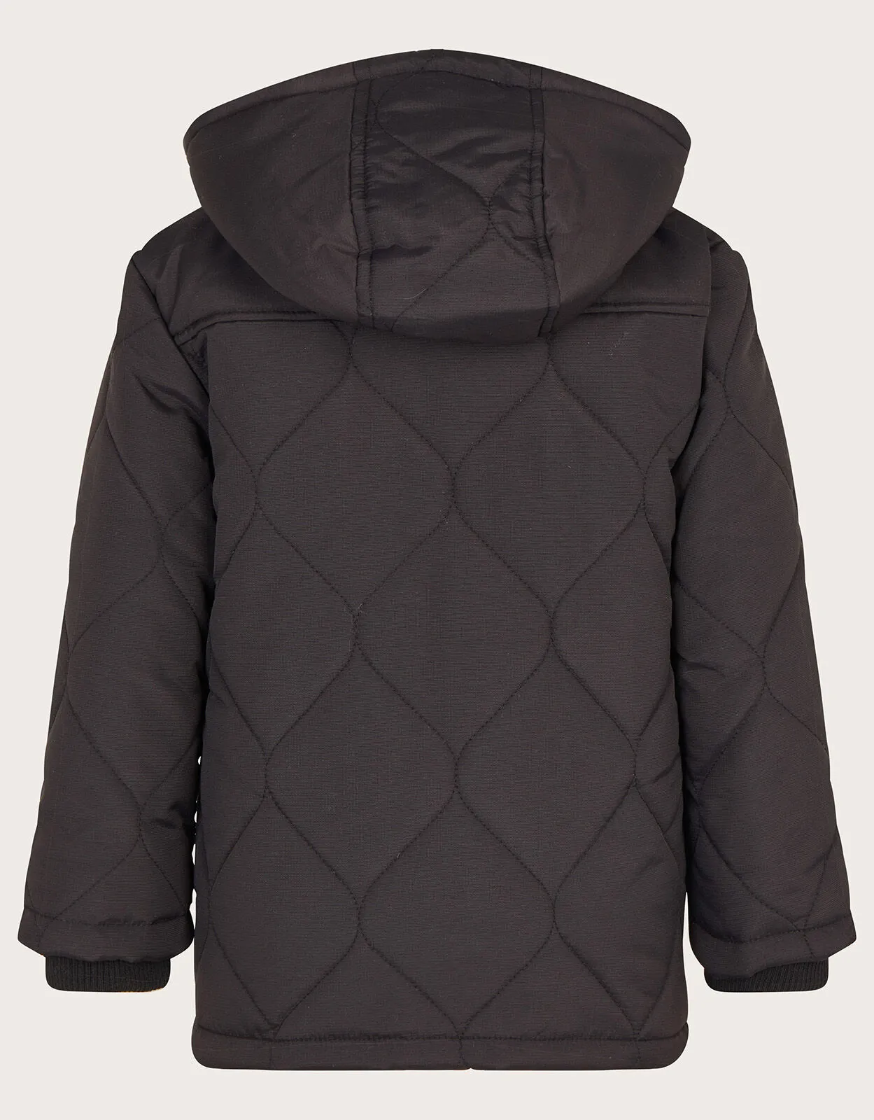 Quilted Borg Coat Black