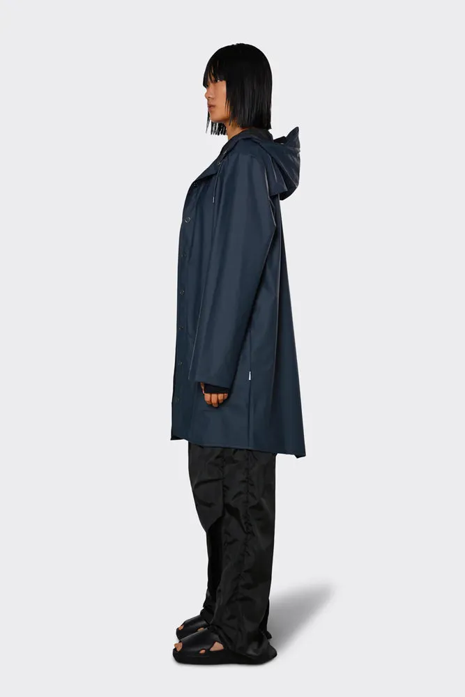 Rains Navy Long Jacket