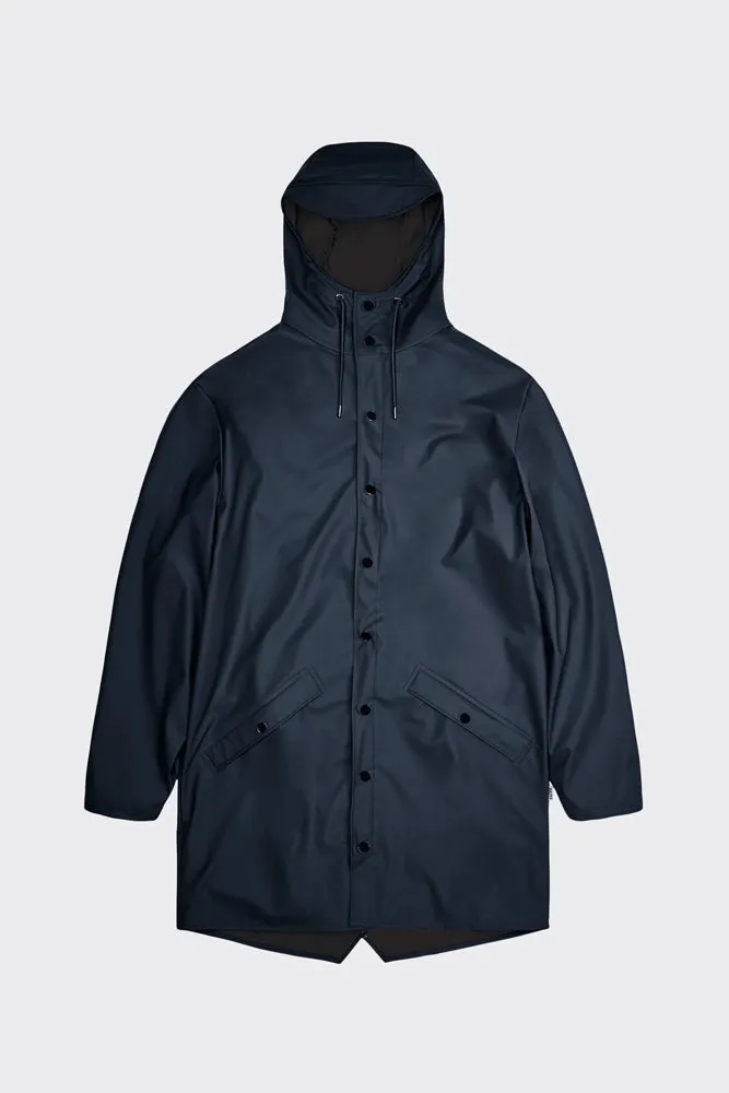 Rains Navy Long Jacket