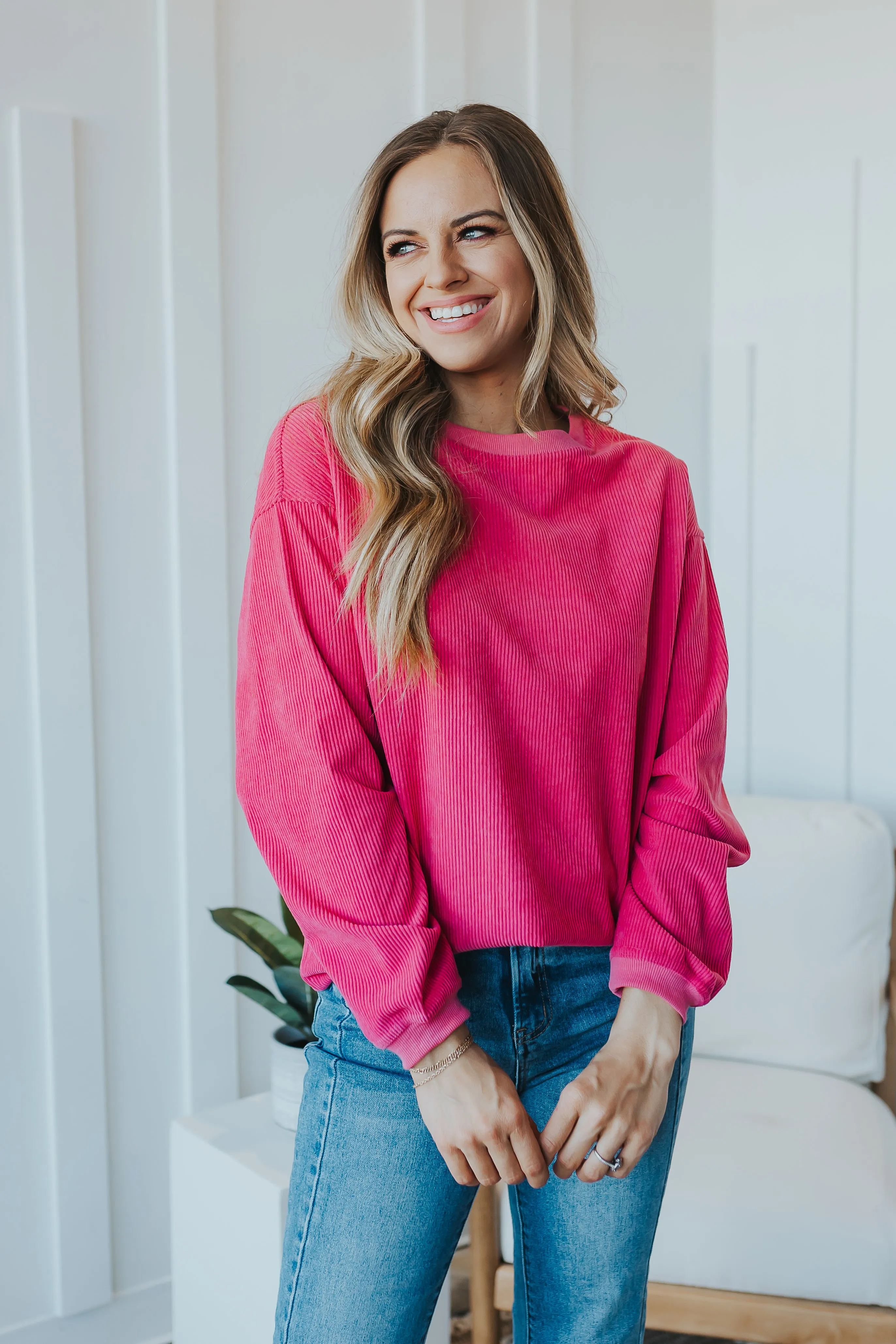 Ribbed Corded Sweatshirt - 6 Colors