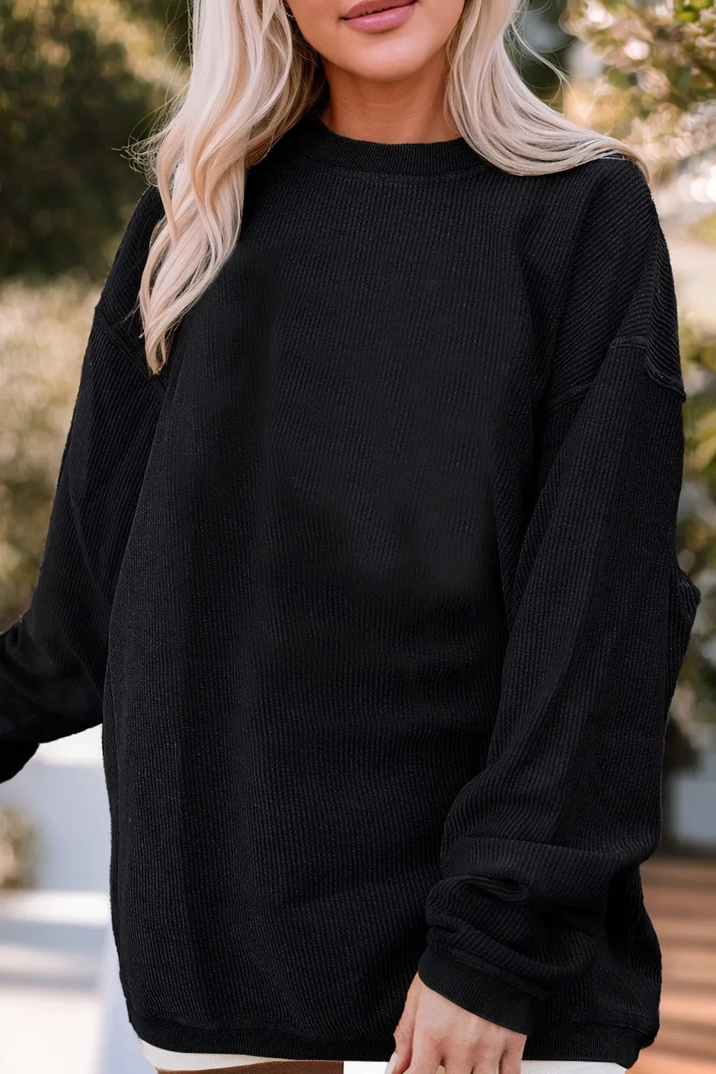 Ribbed Corded Sweatshirt - 6 Colors