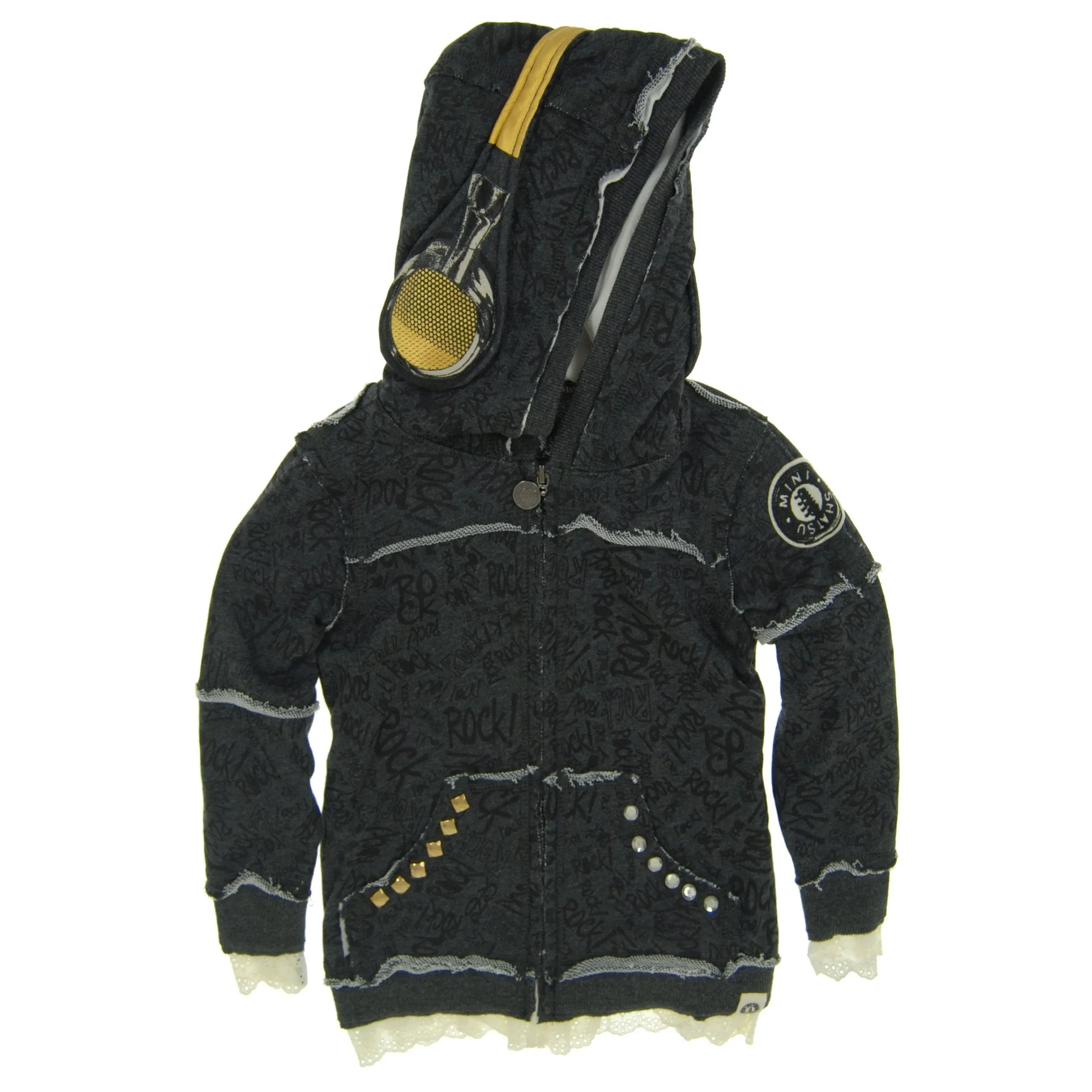 Rock Graffiti Headphone Lace Hoody - Mini Shatsu