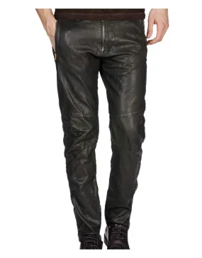 Rowdy and Classy Mens Black Leather Pants - UJackets