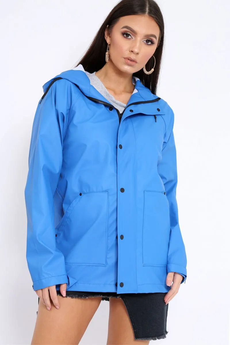 Royal Blue Hooded Rain Jacket - Fox