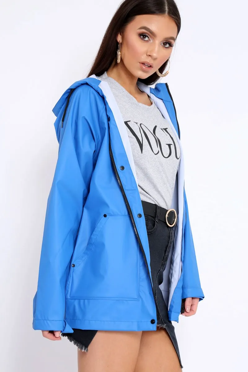 Royal Blue Hooded Rain Jacket - Fox