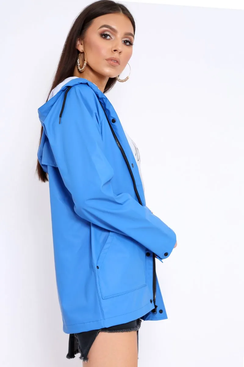 Royal Blue Hooded Rain Jacket - Fox