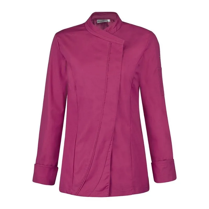 Saffron Women's Kitchen Coat Fuschia Long Sleeve (Size L) by LAFONT