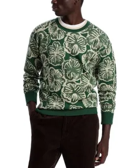 Scotch & Soda Wool & Cotton Floral Jacquard Regular Fit Sweater