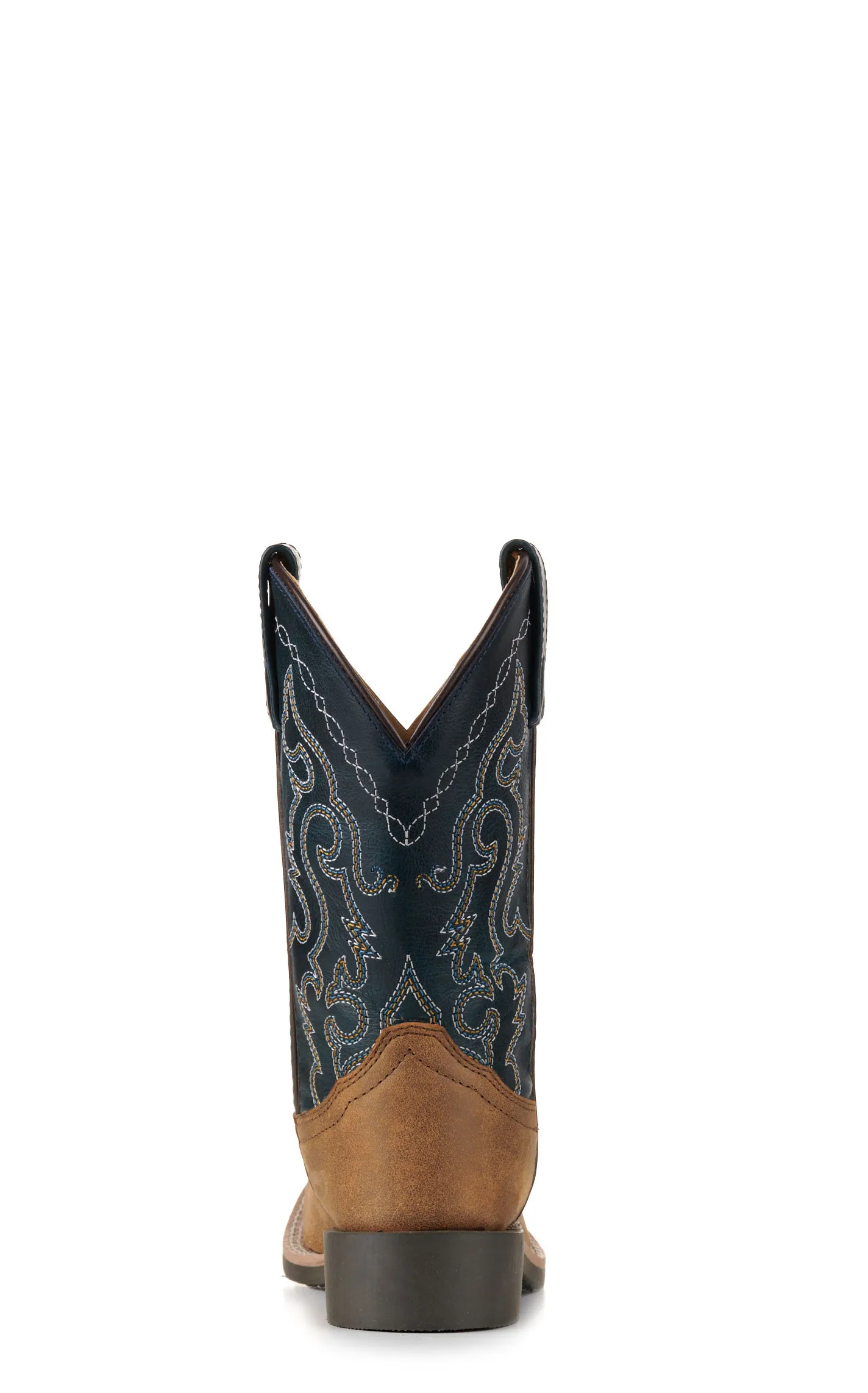 Smoky Mountain Kids' Antique Brown and Midnight Blue Wide Square Toe Cowboy Boots