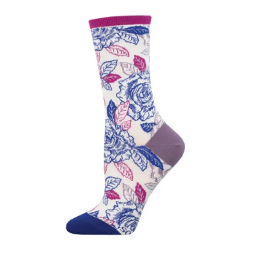 Socksmith Pride Roses and Pops cotton crew, UNISEX sizing