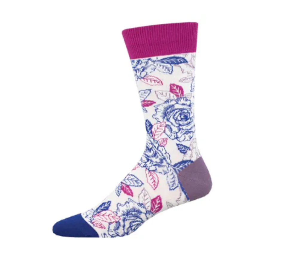 Socksmith Pride Roses and Pops cotton crew, UNISEX sizing