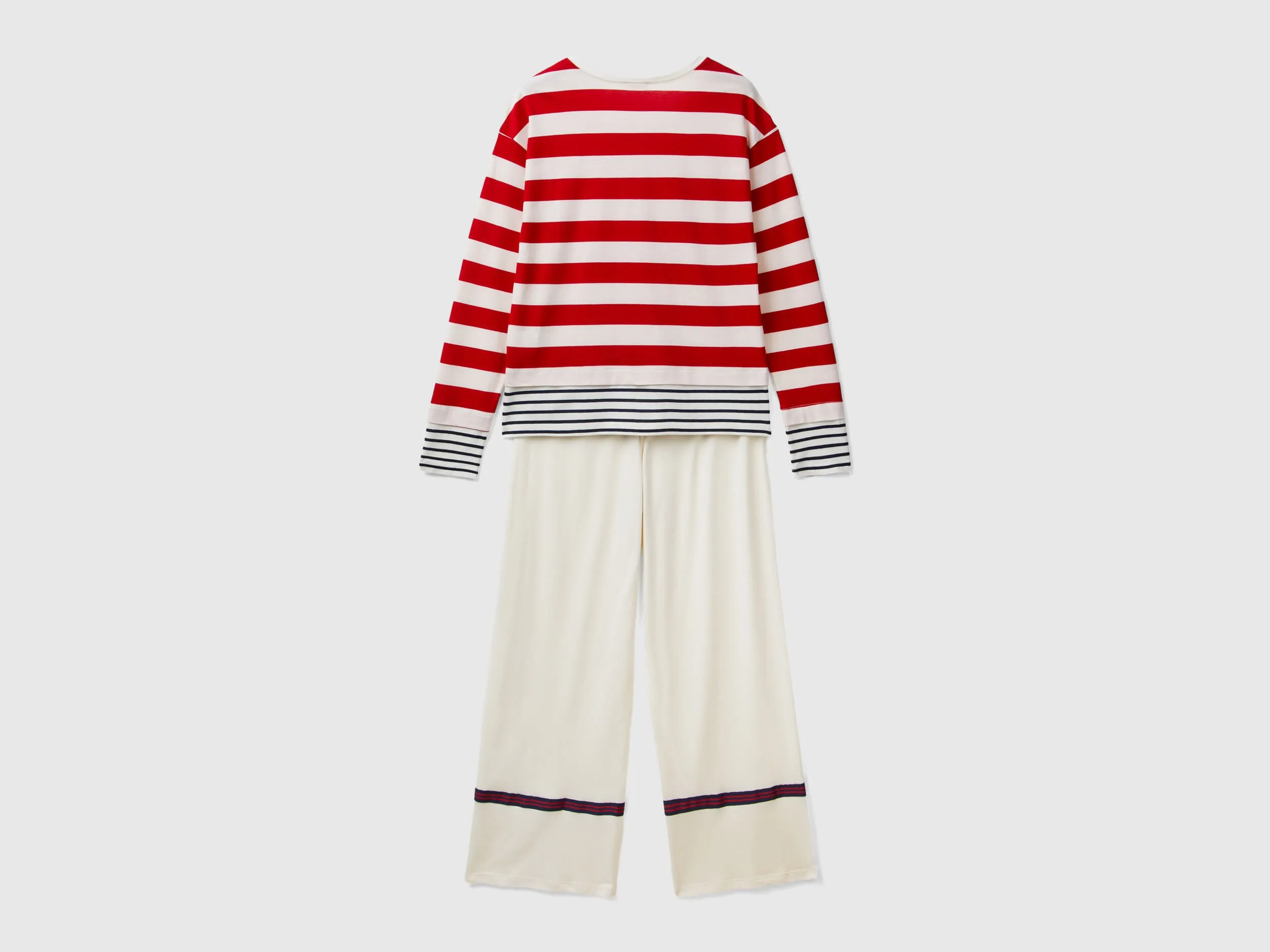 Striped viscose blend pyjamas - Multi-color | Benetton