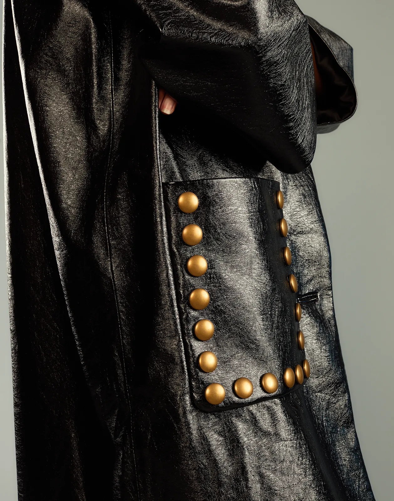 Studded Faux Leather Jacket