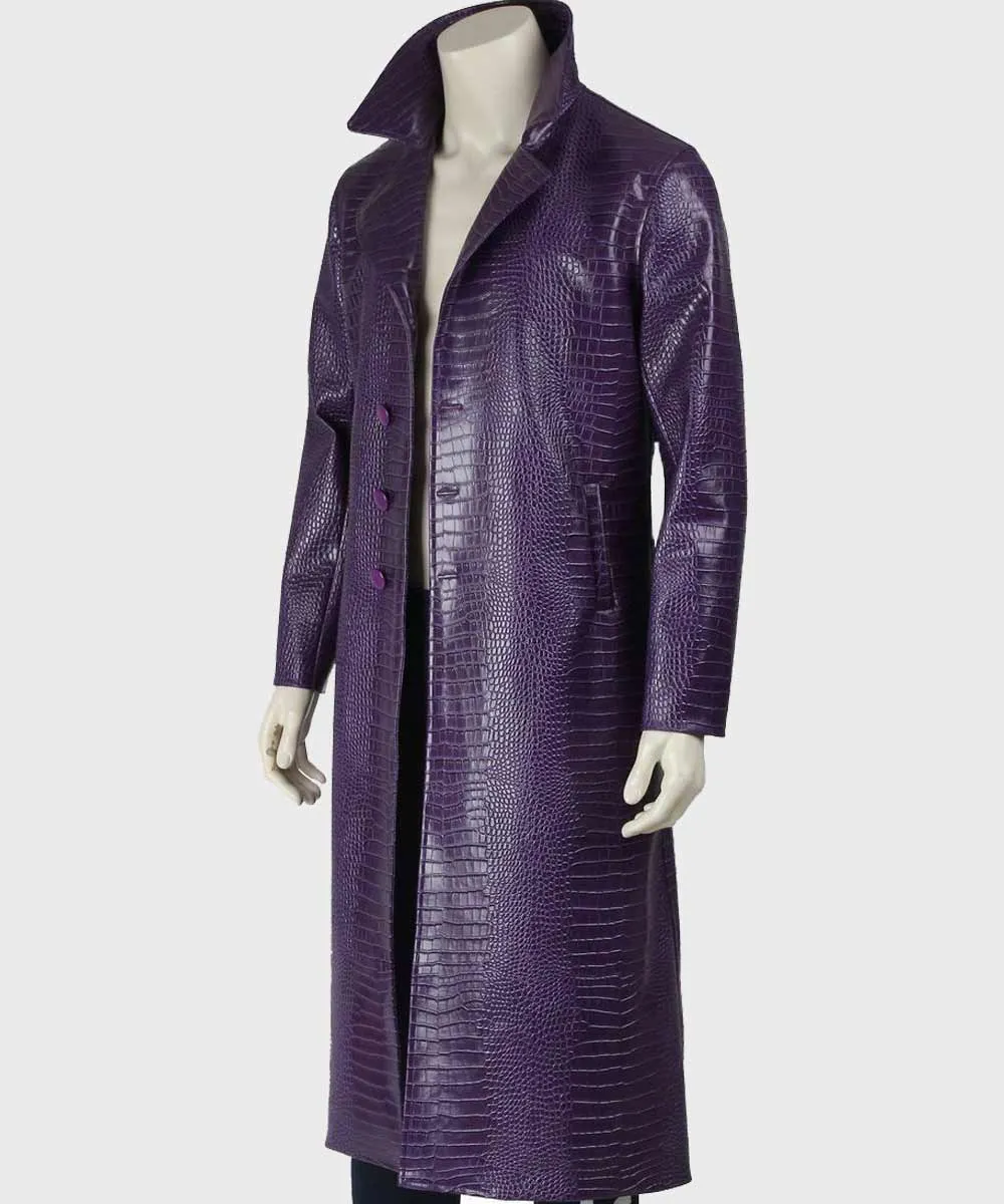 Suicide Squad Jared Leto Purple Coat | Joker Crocodile Coat