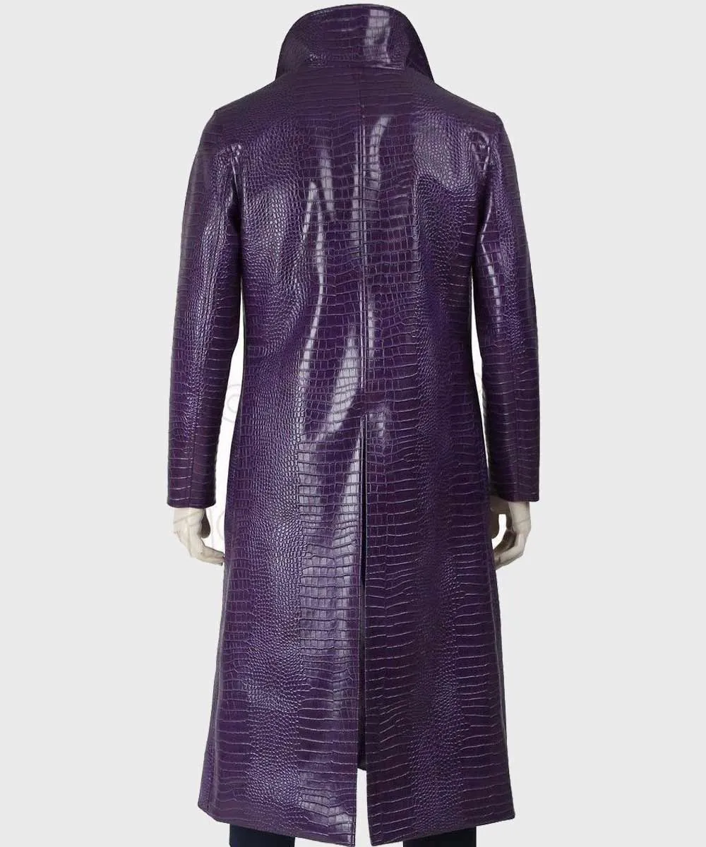 Suicide Squad Jared Leto Purple Coat | Joker Crocodile Coat