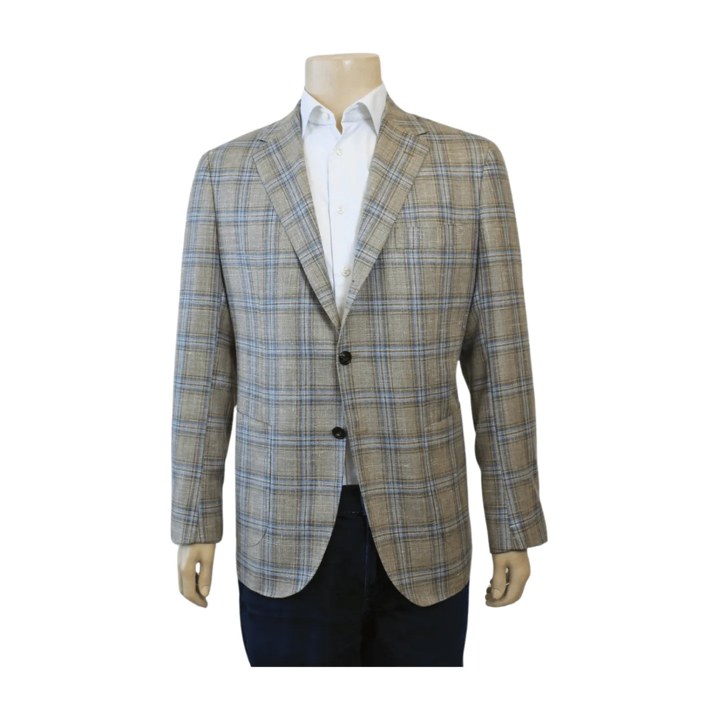 Tan & Blue Plaid Sartorio Sport Coat