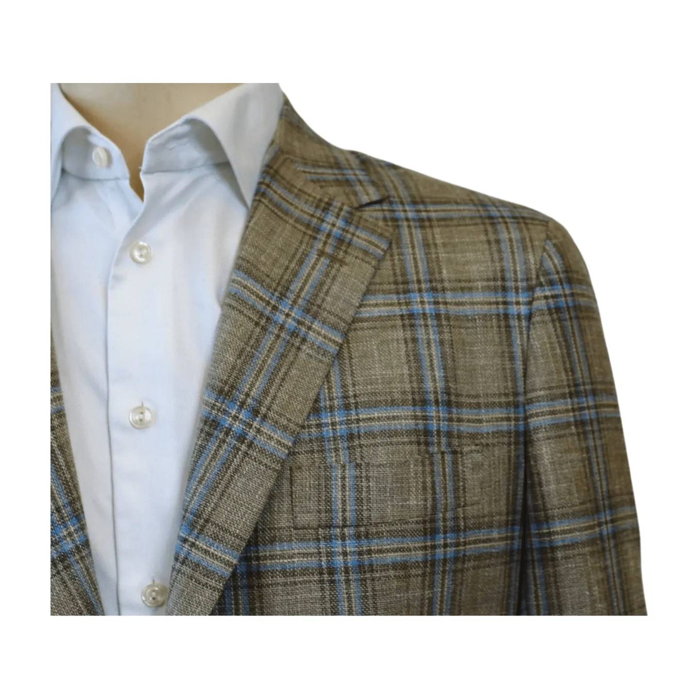 Tan & Blue Plaid Sartorio Sport Coat