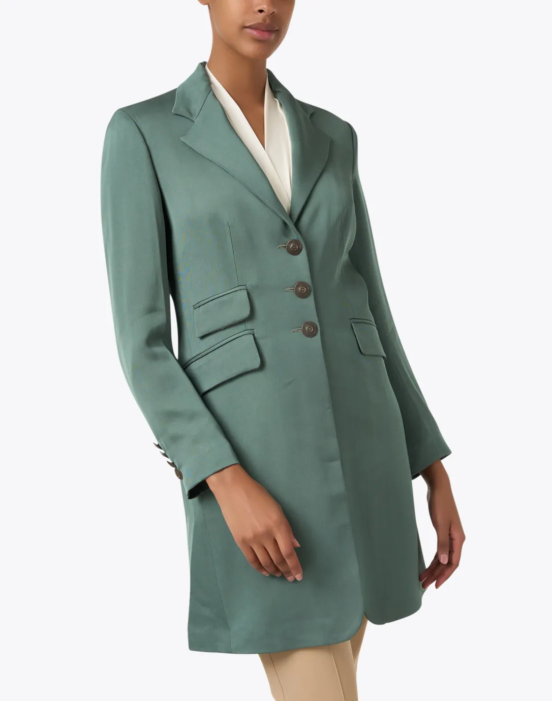 Teal Blue Classic Short Coat