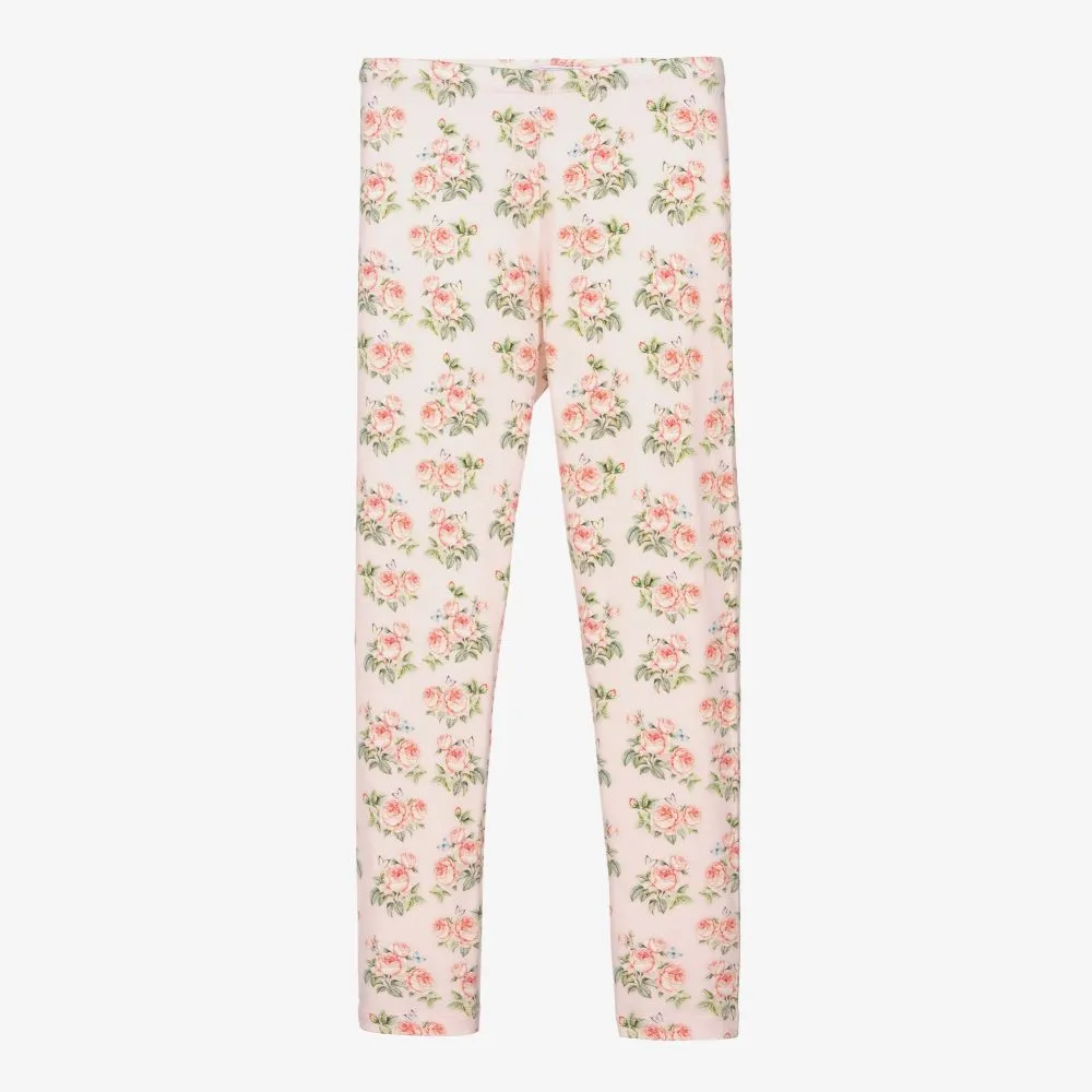 Teen Pink Floral Leggings