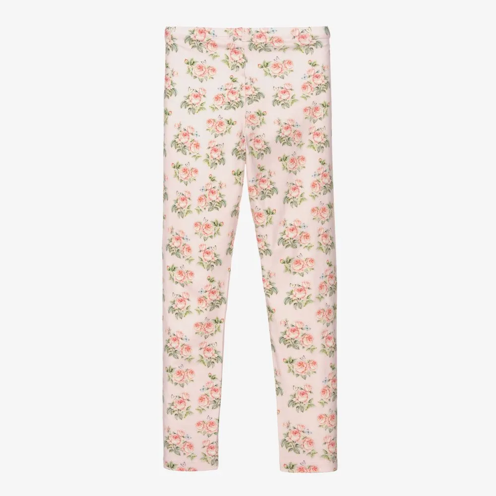 Teen Pink Floral Leggings