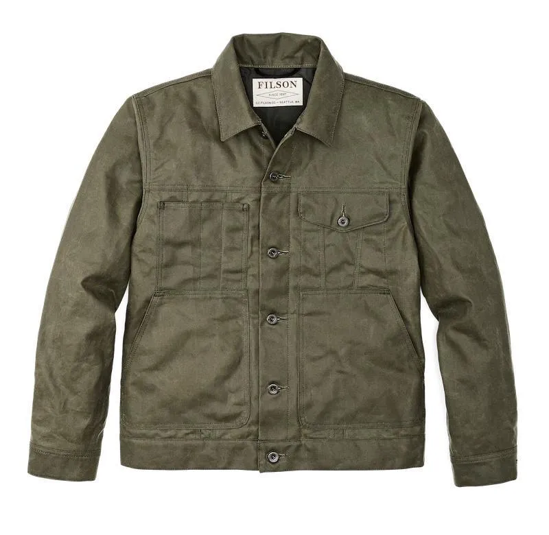 Tin Cloth Short Lined Cruiser Jacket - Military Green