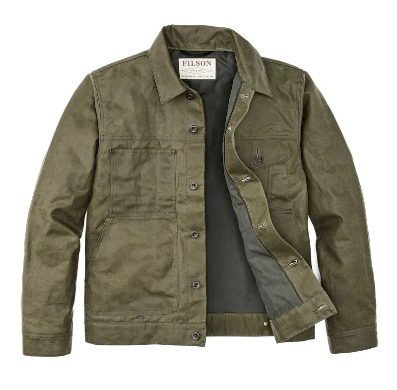 Tin Cloth Short Lined Cruiser Jacket - Military Green