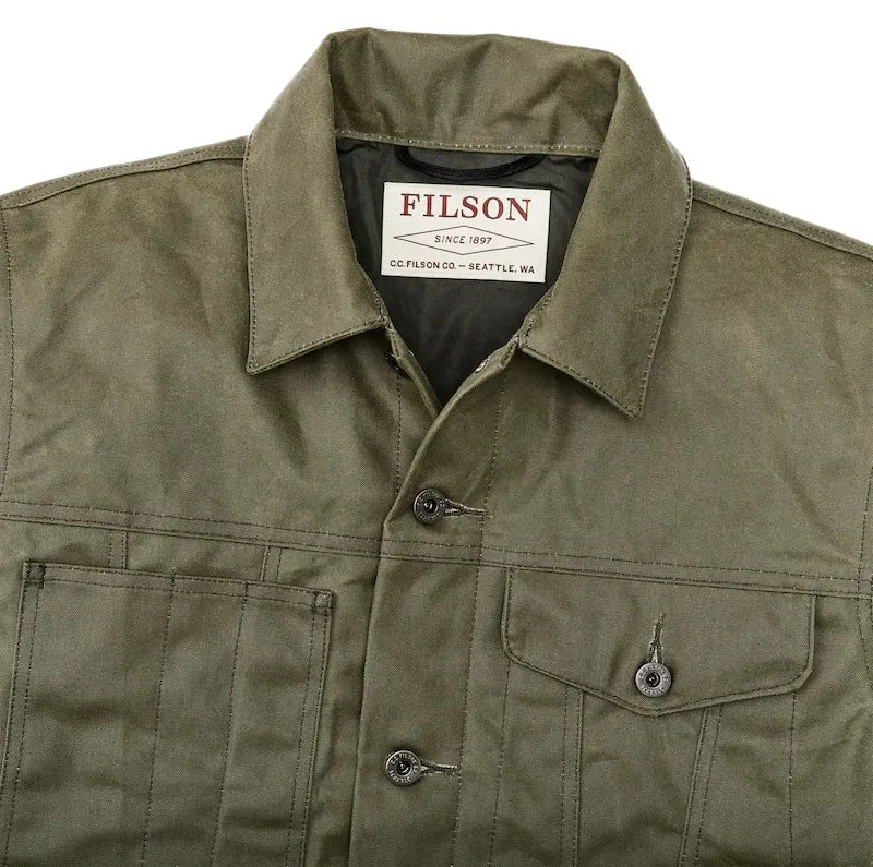 Tin Cloth Short Lined Cruiser Jacket - Military Green