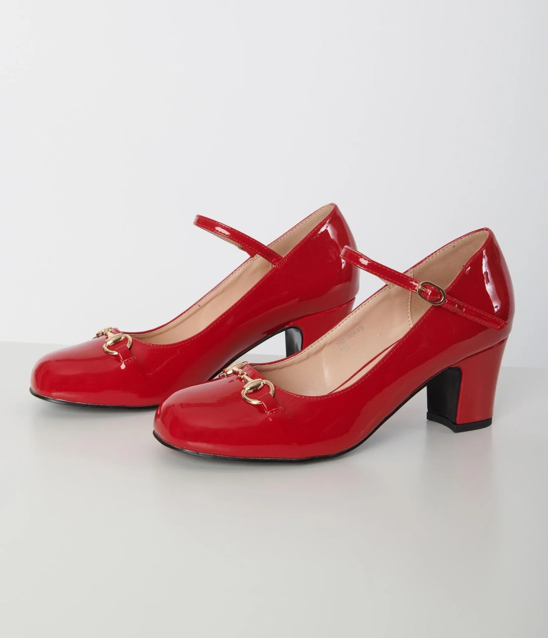 Unique Vintage 1970s Red Patent Leatherette Mary Jane Heels