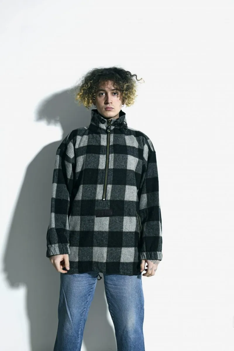 Vintage warm 90s plaid coat mens