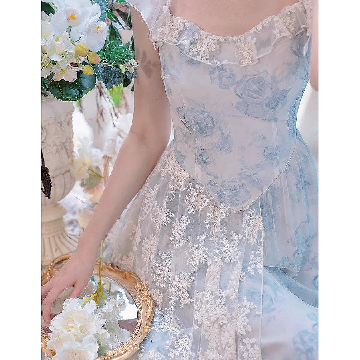 Vivien Blue Rose Cottage Fairy Dress