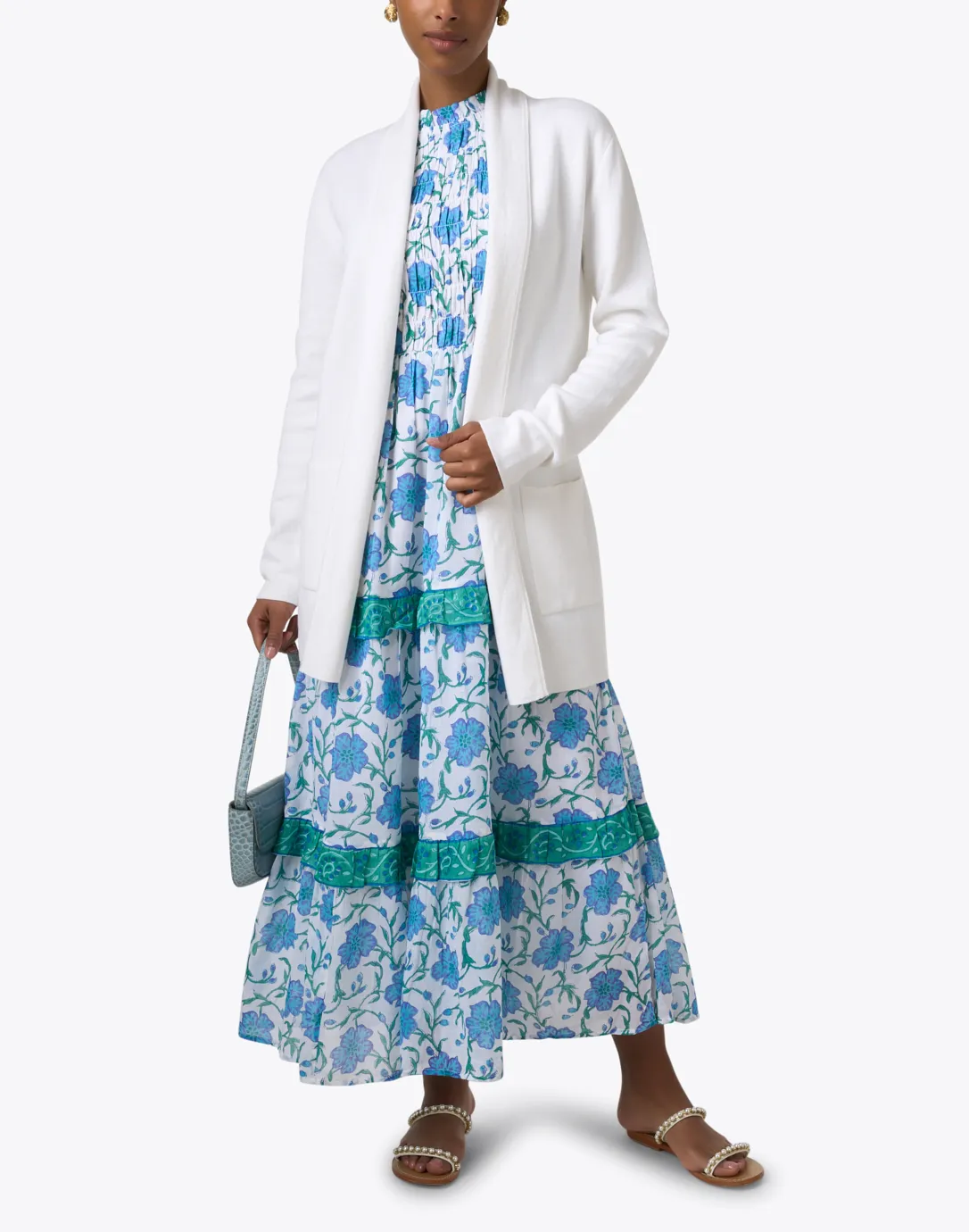 White Cotton Silk Travel Coat