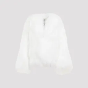 White Short Mongolia Fur Coat