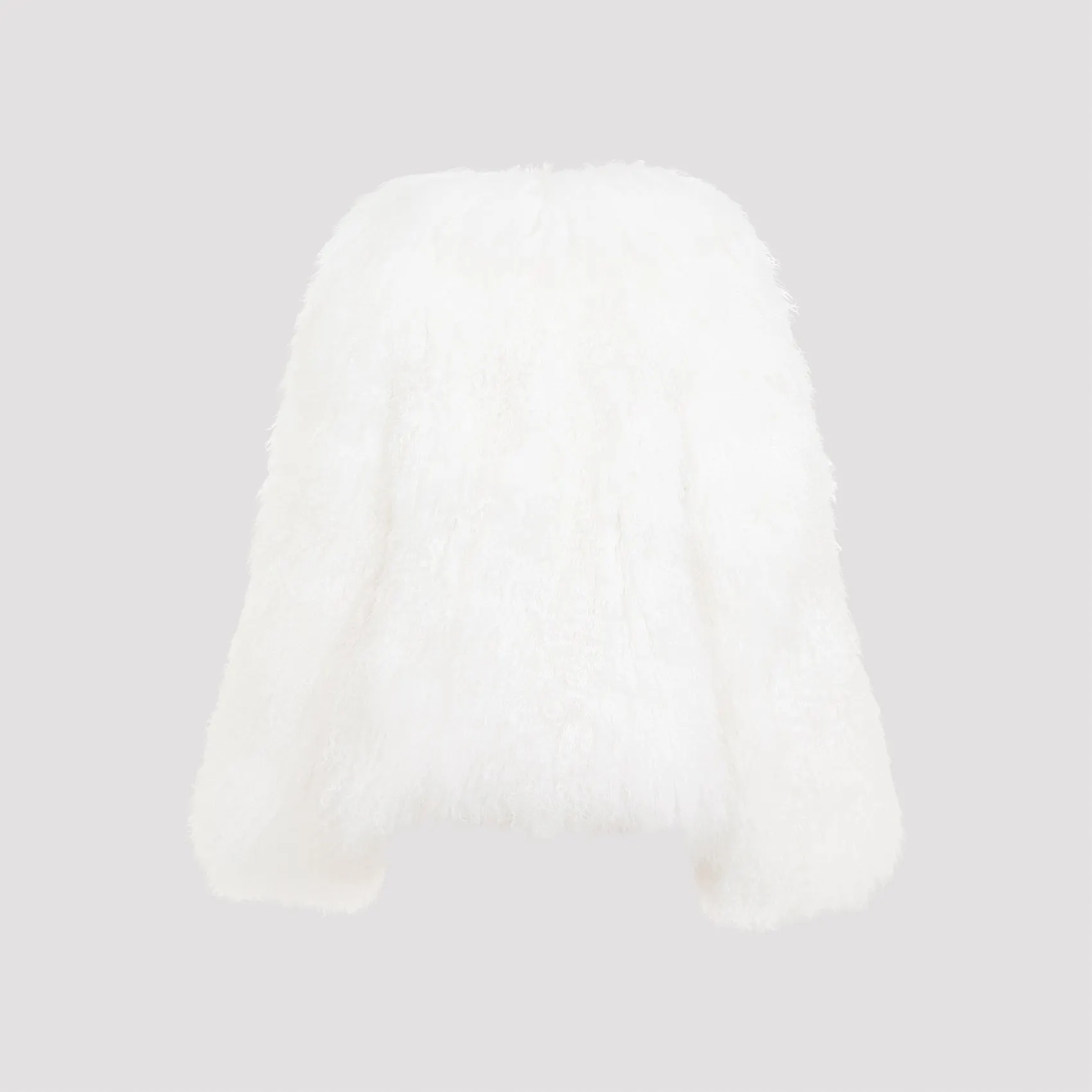 White Short Mongolia Fur Coat