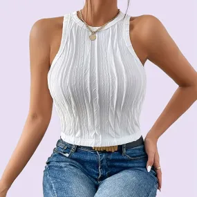 Women's Blouse Sleeveless Tank Tops Elegant Solid Color