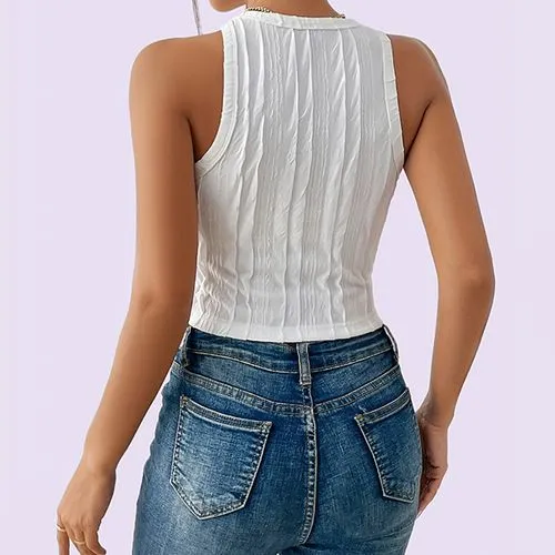 Women's Blouse Sleeveless Tank Tops Elegant Solid Color