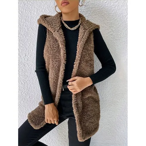 Women's Casual Solid Color Placket Coat Cardigan Vest