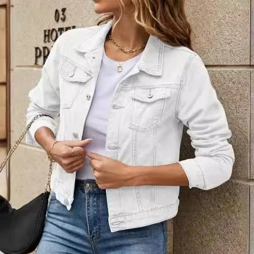 Women's Streetwear Solid Color Single Breasted Coat Denim Jacket