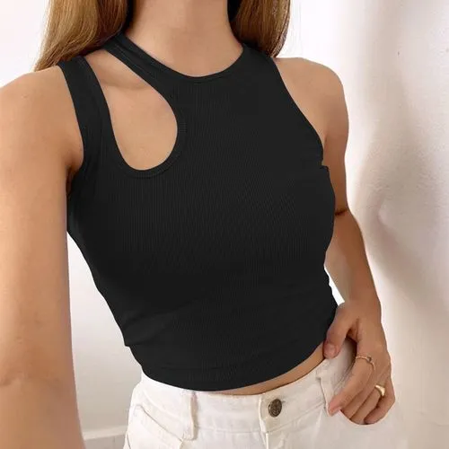 Women's Vest Tank Tops Hollow Out Sexy Solid Color