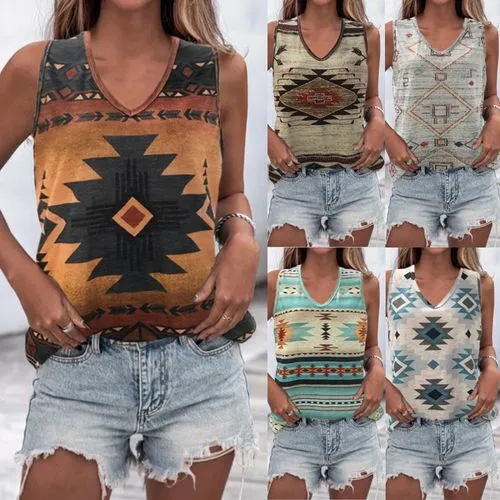 Women's Vest Tank Tops Printing Vintage Style Geometric