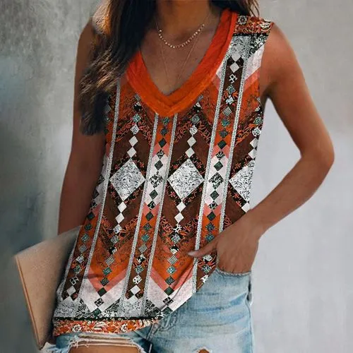 Women's Vest Tank Tops Printing Vintage Style Geometric