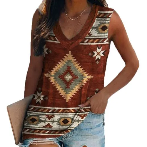 Women's Vest Tank Tops Printing Vintage Style Geometric