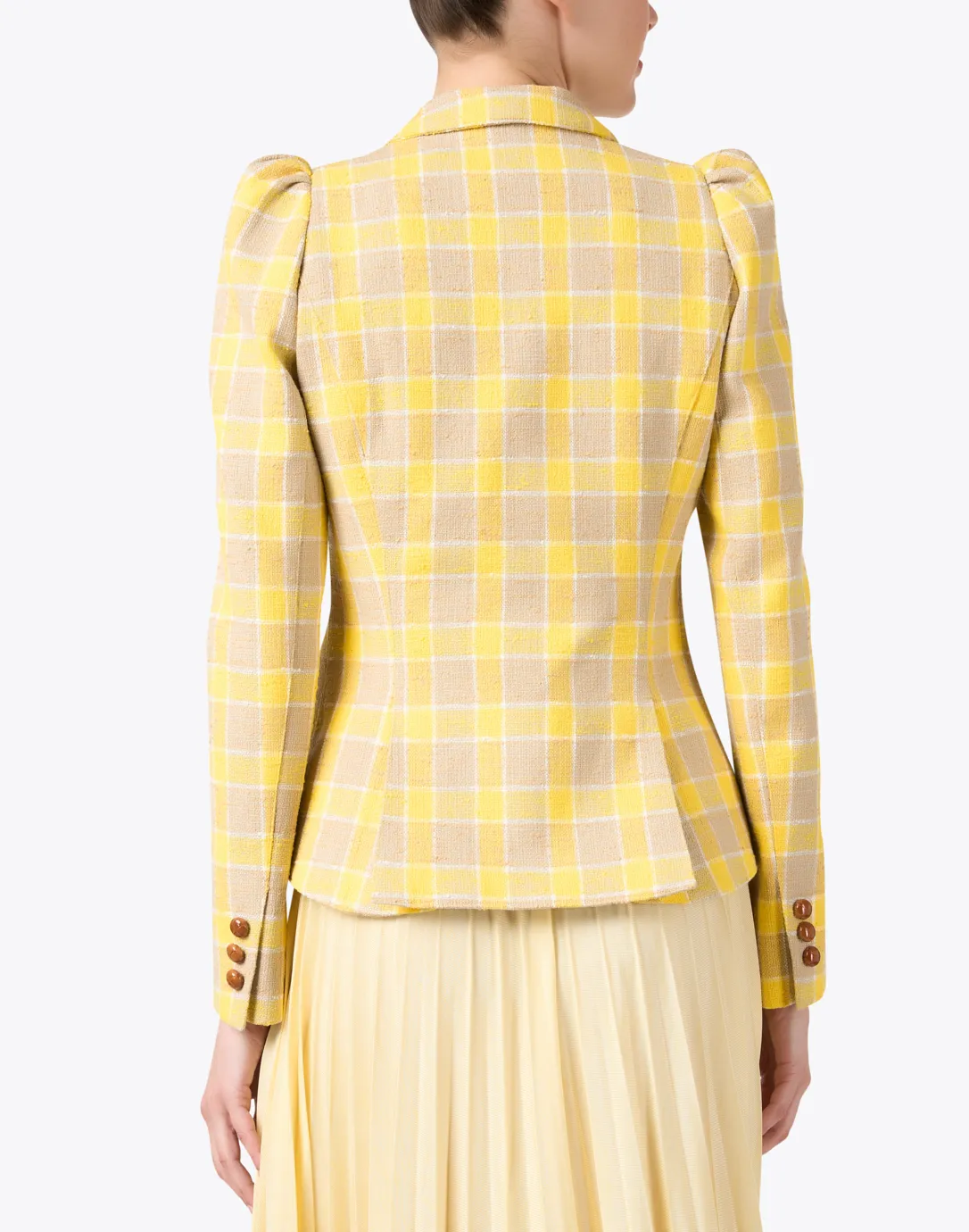 Yellow Check Cotton Blazer